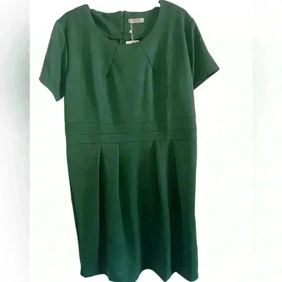 Acevog NWOT Green Shift Dress Short Sleeve Size XXL - Picture 1 of 11